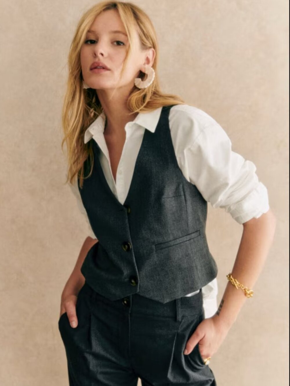 Sezane Elroy Jacket - Mottled Grey - US2 / FR34